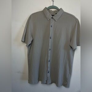 Theory Men's Casual Gray Button Down Shirt